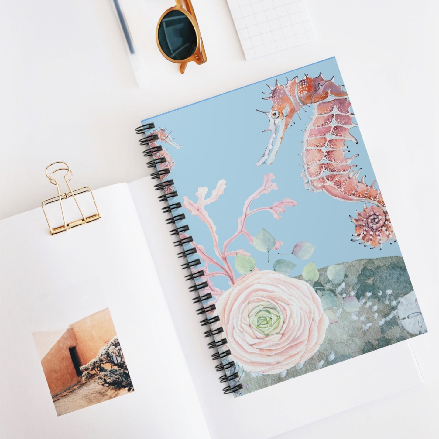 Watercolor Seahorse Journal